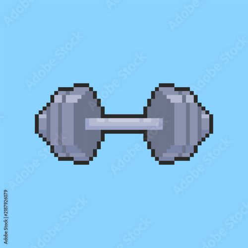 Pixel art dumbbell game asset design