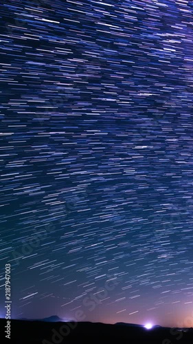 Vertical Shot Star Trails Stargazing June South Sky Astrophotography Time Lapse