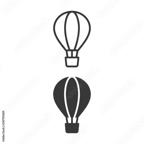Hot Air Balloon Icon Set For Travel And Adventure Symbols