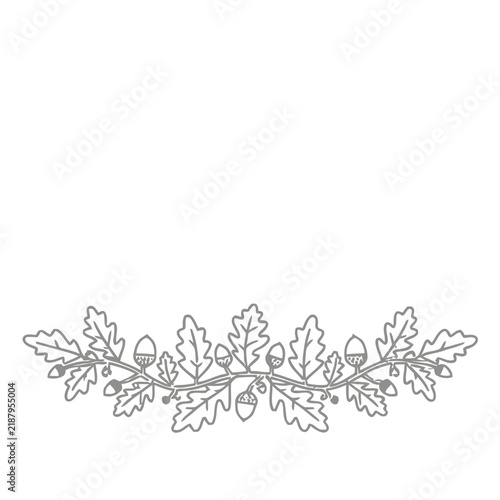 Oak leaves and acorns decorative border
