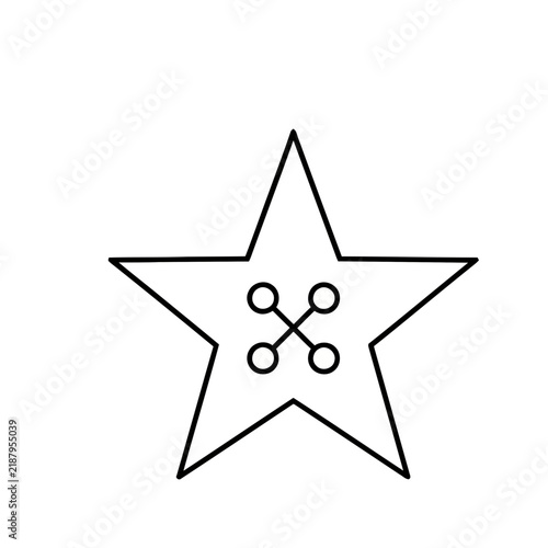 Star shape with four circles inside