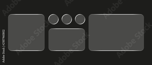This image showcases a sleek and modern user interface design featuring a glass morphism effect utilizing subtle transparency and blurred backgrounds to create a visually