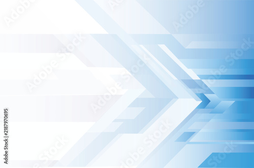 Abstract blue white geometric background banner featuring modern dynamic overlapping arrow lines with gradient light technology design and copy space