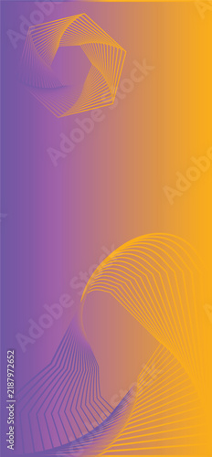 Abstract colorful gradient mobile wallpaper with wave lines vector