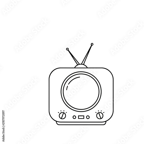 Retro Television Line Art