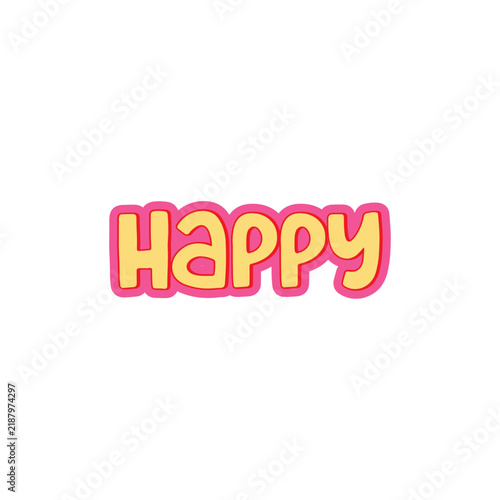 Happy Typography Colorful