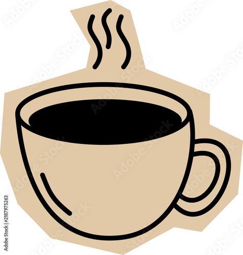scrapbook handdrawn hot coffee cutout