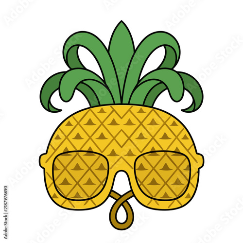 Pineapple wearing sunglasses vector illustration