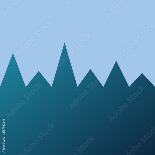 Sharp mountain peaks in deep blue gradient style for modern digital background and web design