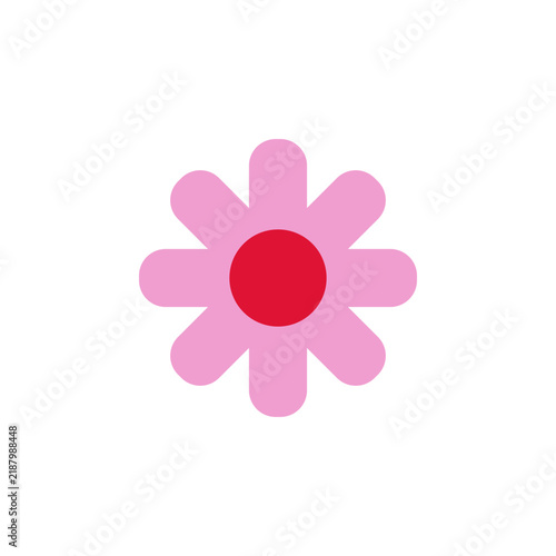Colorful retro groovy flower icon. Design element for logo label emblem sign card print pattern. Vector illustration. Perfect for vintage spring summer decor.