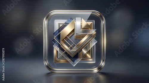 Elegant geometric glass award trophy for recognition and achievement