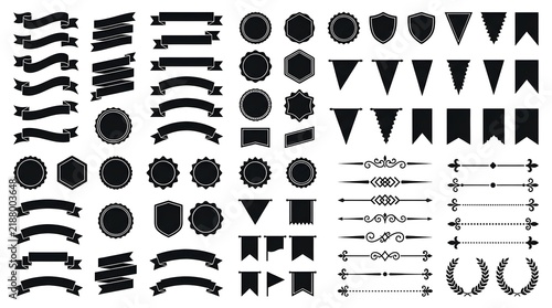 set of black and white icons