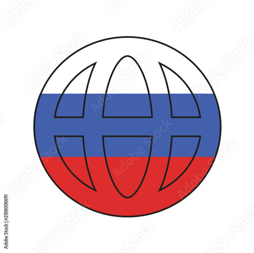 The Russia National flag - Earth design vector and illustration with the white background 