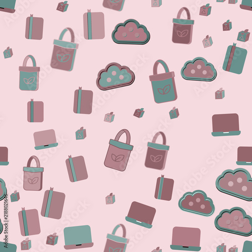 Seamless pattern of eco-friendly icons