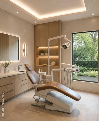 Modern Dental Treatment Room Warm Minimal Interior Design
