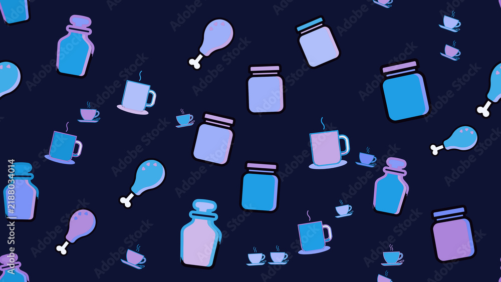 Pattern of food and drink icons