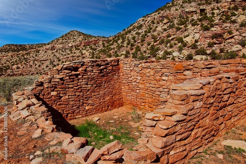 Canvastavla Ancestral Puebloan Ruins at the Stabilized Three Kiva Pueblo in Montezuma Canyon Utah