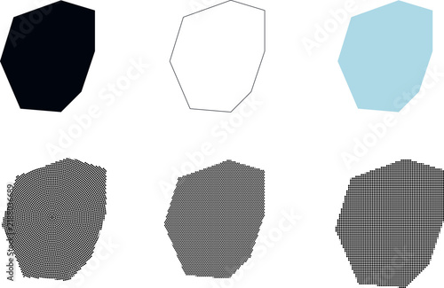 Nauru country map icon collection
