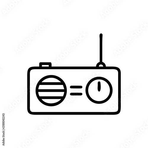 Cuadro en lienzo Analog radio line icon, retro broadcast and audio symbol for music, entertainmen