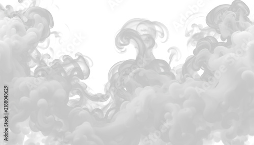 Realistic white smoke or steam on transparent background. 
