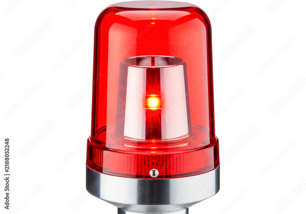 Obraz premium Bright red emergency warning light beacon