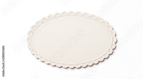 Oval scalloped paper doily shape with lace edge