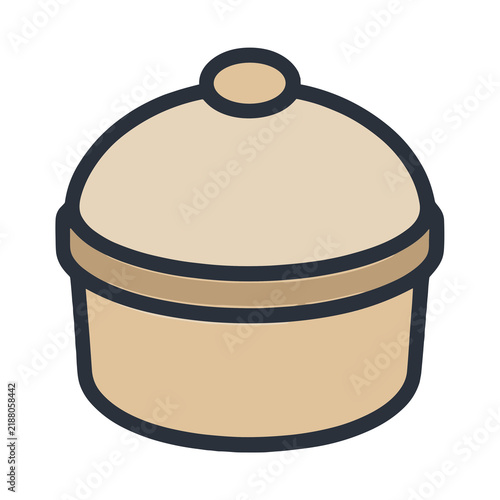 Simple cartoon pot with lid