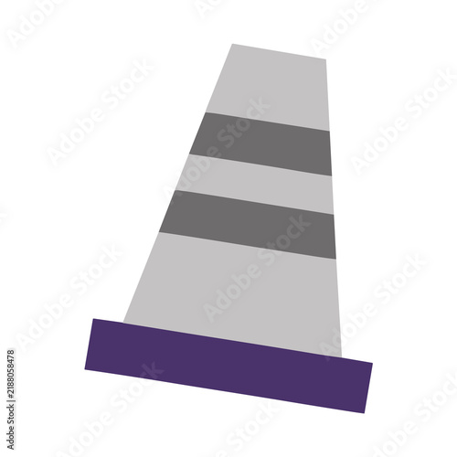 Traffic cone with gray stripes isolated on transparent background