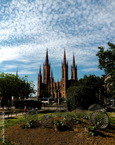 Urban biodiversity landscaping near Marktkirche in Wiesbaden