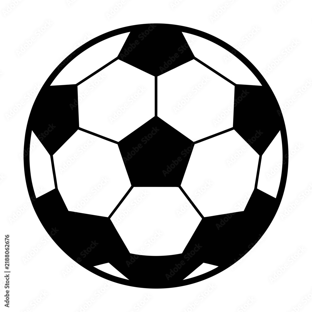 Fototapeta premium Black and White Soccer Ball Icon Set on White Background