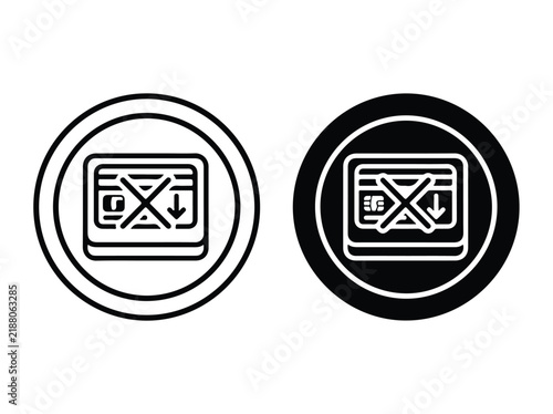 Warning Icon for Credit Card Decline and Banking Security Alert