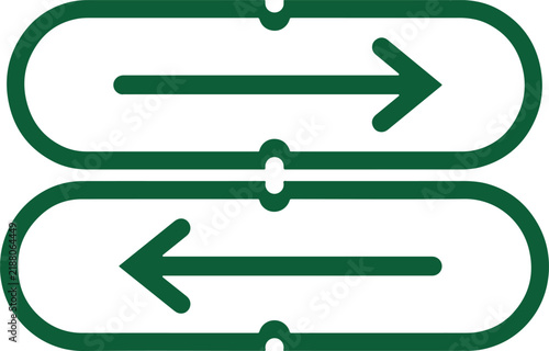 Two-Way Directional Arrows Navigation And Transfer Symbol On White Background