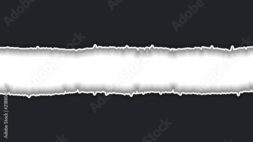 Torn paper strip with rough edges isolated on transparent background
