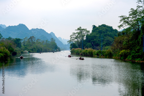Yen Stream at Huong Pagoda, Scenic Boat Route to the Famous Buddhist Pilgrimage Site in Vietnam