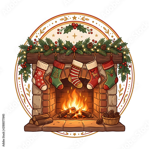 X-Mas, Christmas decorations vector illustration 