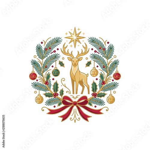X-Mas, Christmas decorations vector illustration 