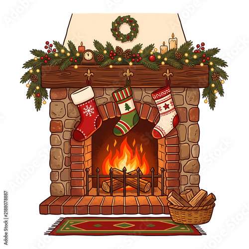 X-Mas, Christmas decorations vector illustration 