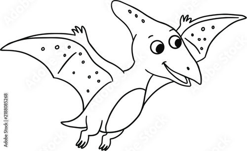 Quadro su tela pterodactyl dinosaurs outline kids coloring outline