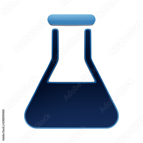 Foto A blue glowing outline icon of a laboratory erlenmeyer flask, isolated on a whit