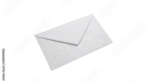 Фотография Blank white rectangular paper envelope closed letter invitation mail mockup temp