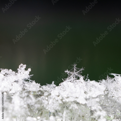 snowflakes, winter card, crystals of snow