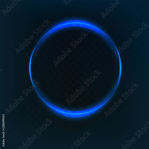 Glowing neon circle shining frame with light sparkle design.