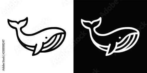 Animal icon in modern line art style, minimal outline vector illustration of wild and domestic animals