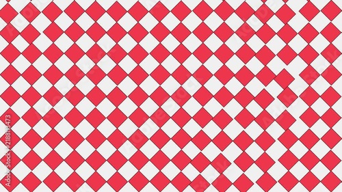 Red and white geometric diamond pattern background footage