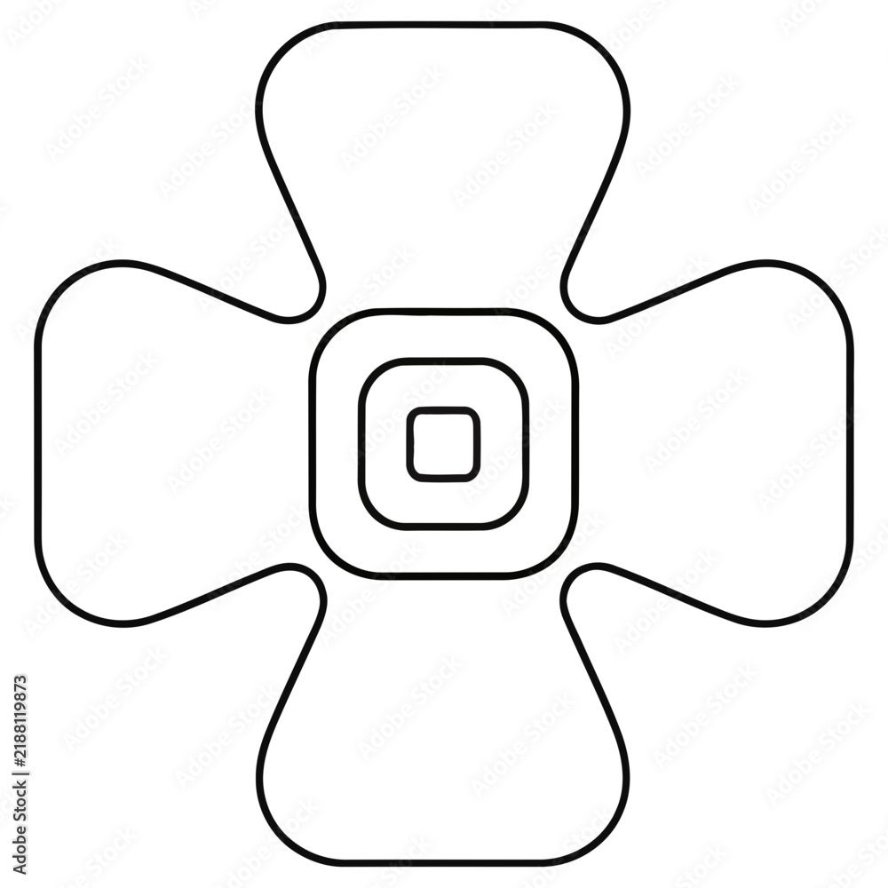 Obraz premium Abstract floral shape with concentric squares