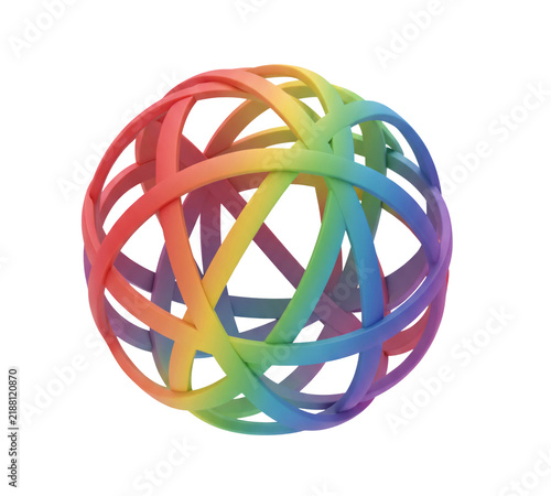 Diversity and Inclusion Symbol with Colorful Interwoven Sphere on Transparent Background