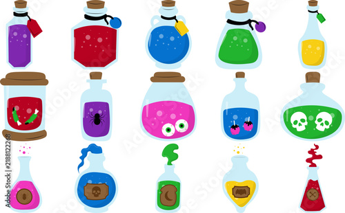 Obraz na plátne Poison Bottle Halloween Illustration