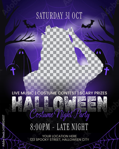 Halloween costume night party social media design template