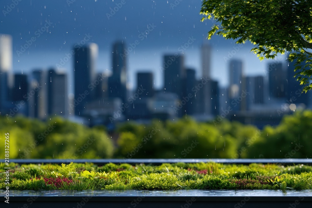 Obraz premium urban rooftop gardens for flood resilience