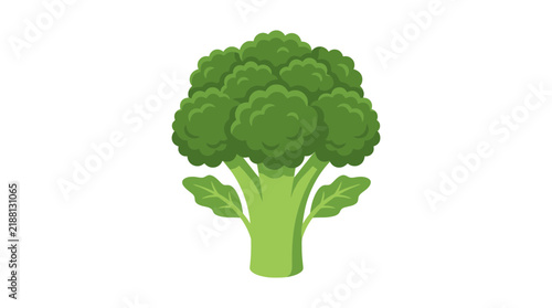 Fresh Green Broccoli Vegetable Flat Vector Illustration